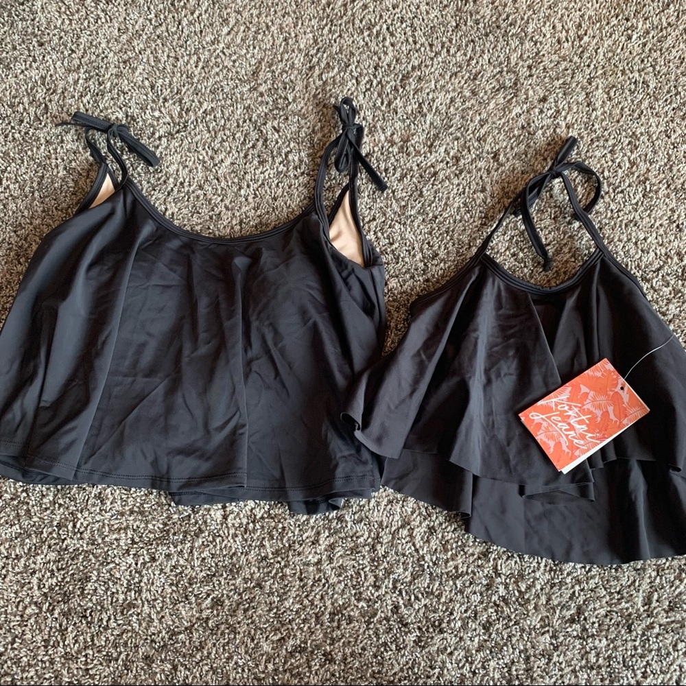 Kortni Jeane mom & mini black swing tops size medium and 8/9